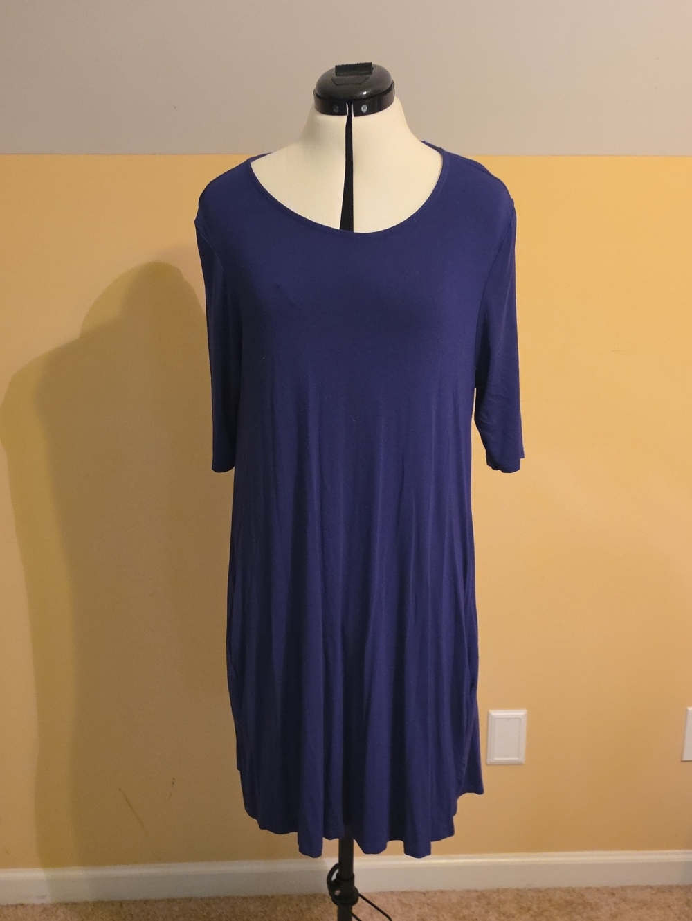 Philosophy Relaxed Scoop Neck Midi Dress in Royal Blue